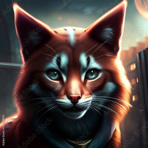 Portrait of a wild cat. Dig...