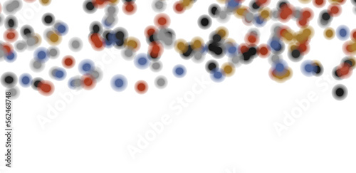  Colorful assorted confetti with serpentine on white  - in 3d png