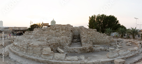 Excavated Royal burial mound exposing the main royal chamber at Aali village, looking west photo