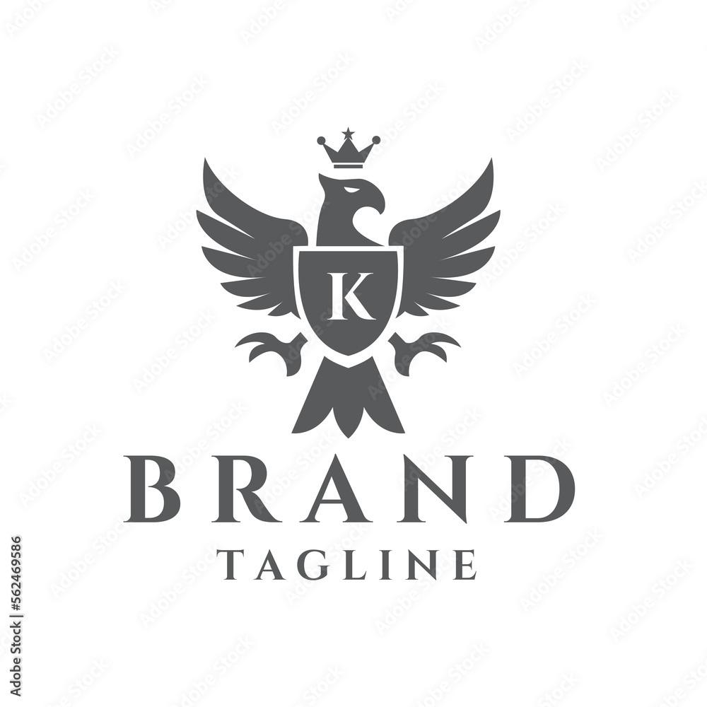 Hawk heraldic emblem design editable for your business. Vector illustration. Hawk heraldic emblem design editable for your business. Vector illustration.