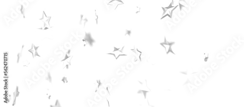 Banner with silver decoration. Festive border with falling glitter dust and stars.