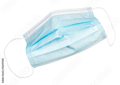 isolated blue disposable face mask, transparent background PNG