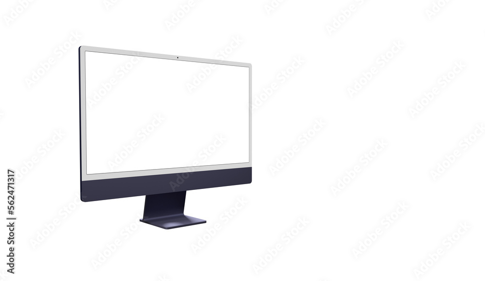 Computer monitor display with empty screen isolated on transparent background. Computer monitor display with empty screen isolated on transparent background.