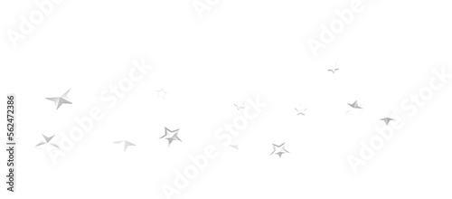 Banner with silver decoration. Festive border with falling glitter dust and stars. © vegefox.com