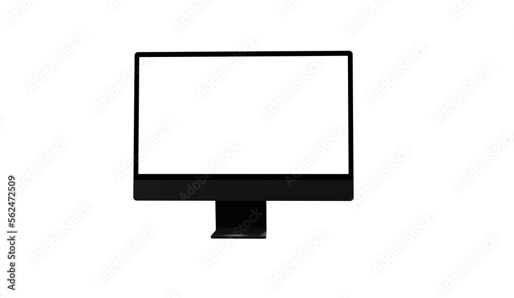 Workspace blank screen desktop computer, Mockup computer Workspace blank screen desktop computer, Mockup computer