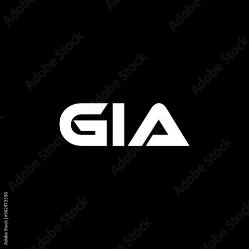 GIA letter logo design with black background in illustrator, vector logo modern alphabet font overlap style. calligraphy designs for logo, Poster, Invitation, etc. photo