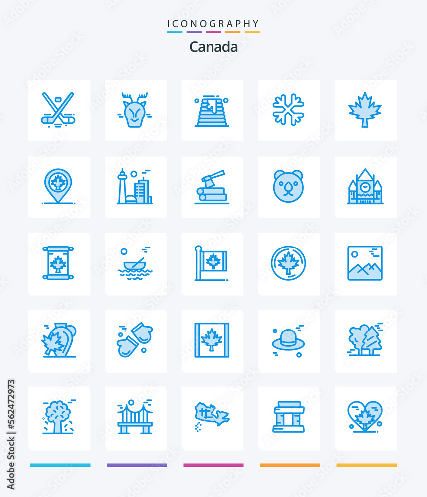 Creative Canada 25 Blue icon pack  Such As canada. winter. reindeer. snow flakes. wedding cake