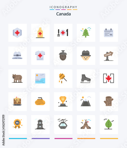 Creative Canada 25 Flat icon pack Such As canada. tree. leaf. forest. canada