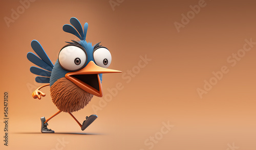 Cute Road Runner Banner with Room for Copy (Generative AI) photo