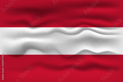 Waving flag of the country Austria. Vector illustration.