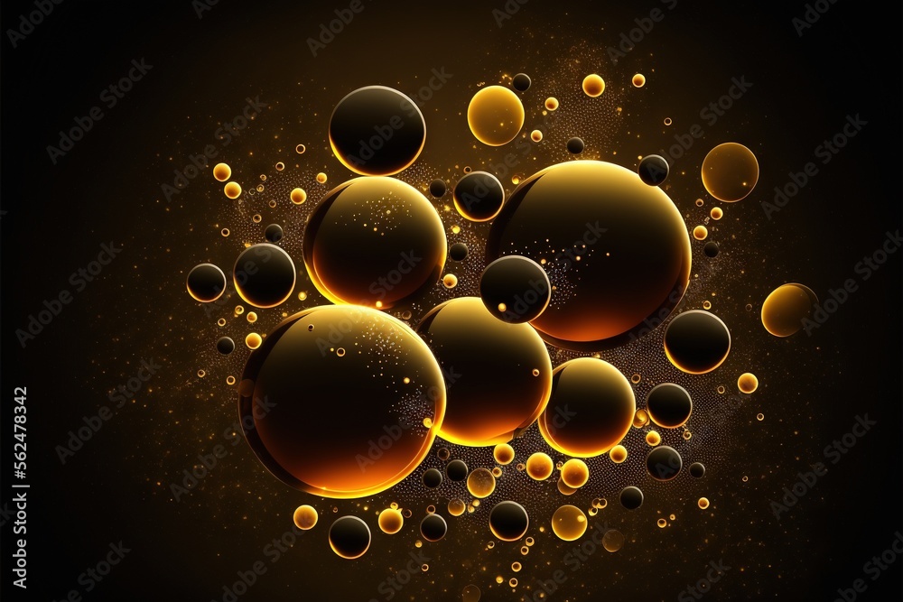 a bunch of bubbles floating in the air on a black background with a ...