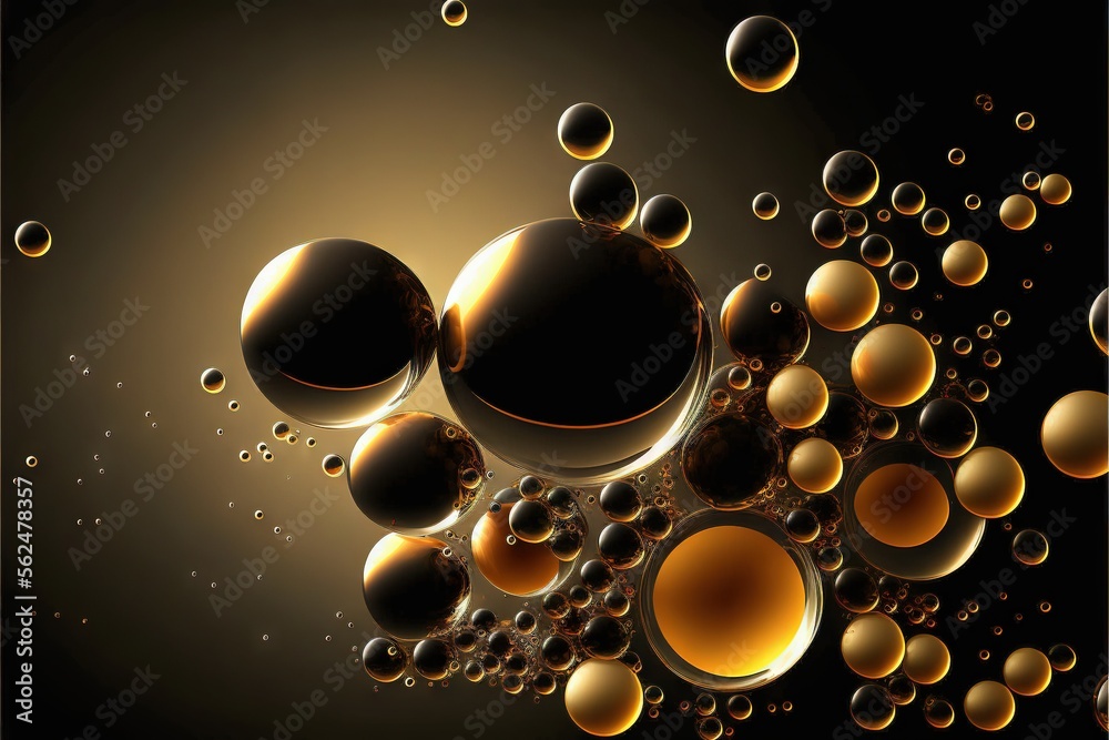 a bunch of bubbles floating in the air on a black background with a ...