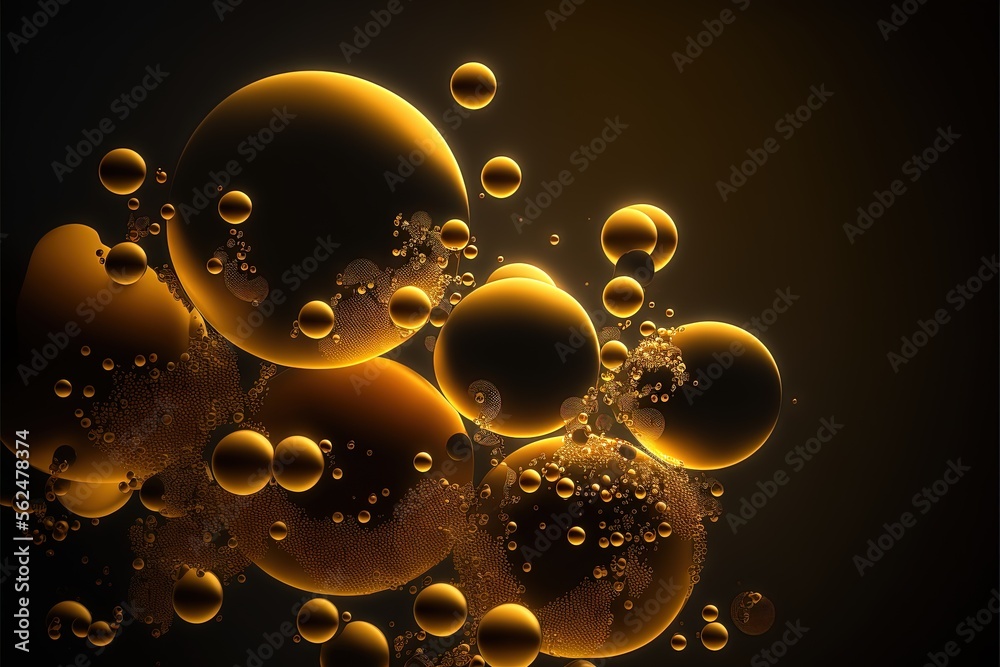 a bunch of bubbles floating in the air on a black background with a ...