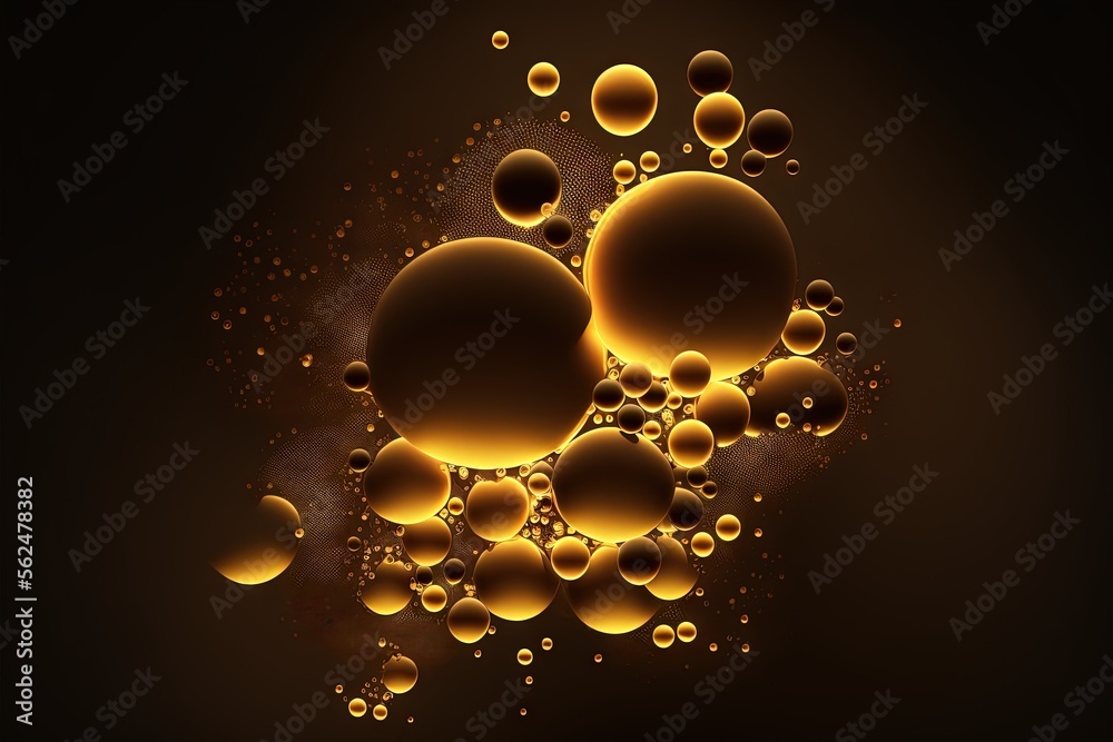 a bunch of bubbles floating in the air on a black background with a ...