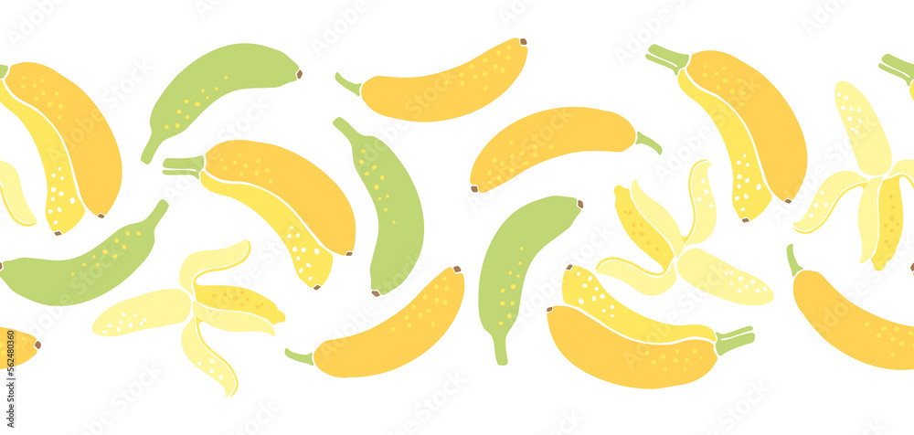 Seamless pattern with yellow bananas. Decorative fruits. Seamless pattern with yellow bananas. Decorative fruits.