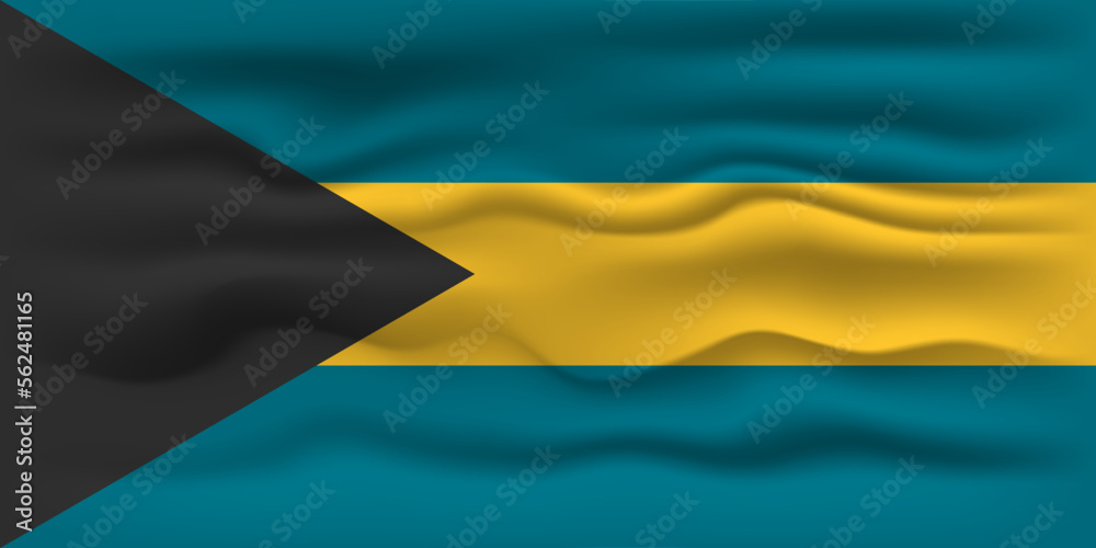 Waving flag of the country Bahamas. Vector illustration. Waving flag of the country Bahamas. Vector illustration.