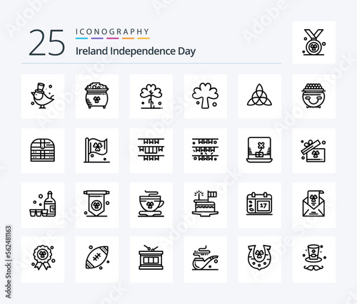 Ireland Independence Day 25 Line icon pack including fortune. ireland. st. celtic. irish