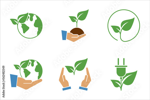Eco friendly related thin line icon set. Linear ecology icons. Environmental sustainability simple symbol. vector illustration on white background.
