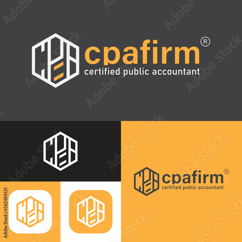 Simple Certified Public Accountant Logo Template.CPA firm logo. Black and white. Vector Illustration.