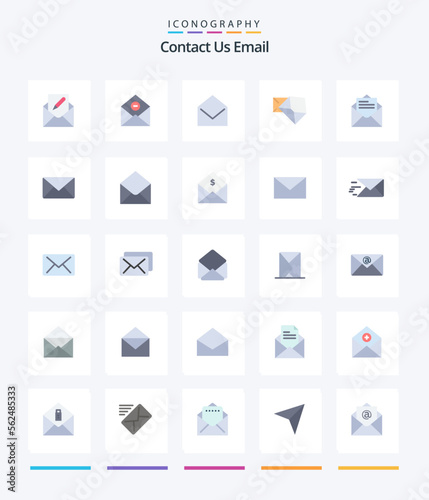 Creative Email 25 Flat icon pack Such As email. message. email. mail. open