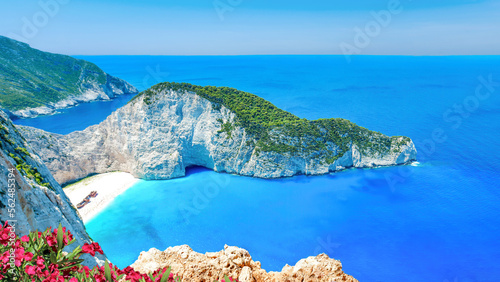 Zakynthos off the southwest coast of Greece is one of the country’s quieter islands. However it has one particularly incredible highlight called Navagio Beach (also known as Shipwreck Beach) 