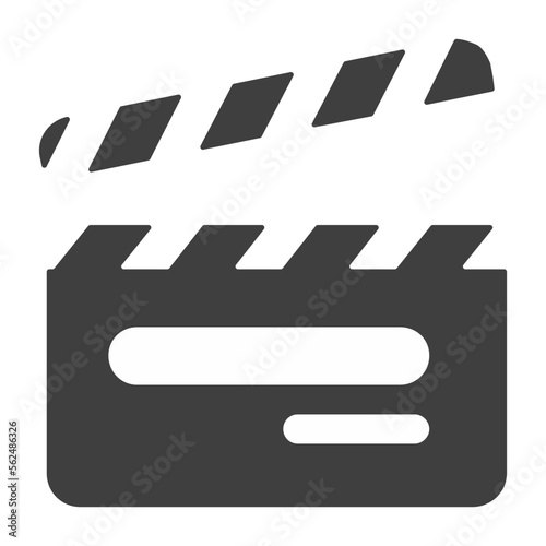 movie clapper board vector icon