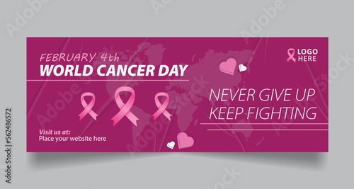 Cancer awareness day social media cover and web banner design