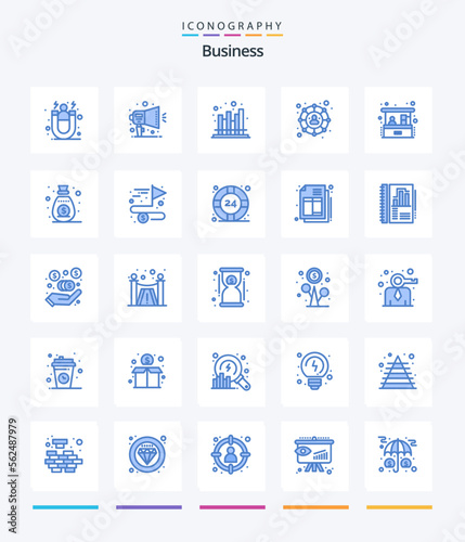Creative Business 25 Blue icon pack Such As home business. social network. business. social. modern
