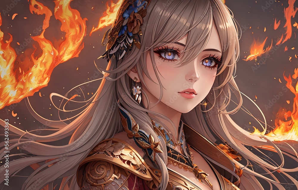 Fototapeta premium anime portrait of a woman 