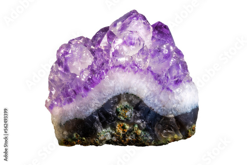 Isolated purple amethyst crystal stone
