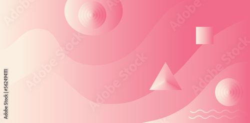 Background banner gradients of geometric shapes in pink color. Template for writing text, message, product advertisement, book cover, notepad. Vector illustration 