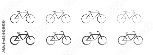 A hand drawn bicycle icon. Vector illustration.