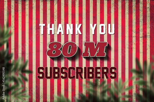 80 Million  subscribers celebration greeting banner with Retro 3 Design