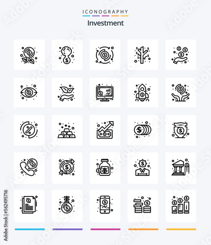 Creative Investment 25 OutLine icon pack Such As money. dollar. dollar. profit. earnings