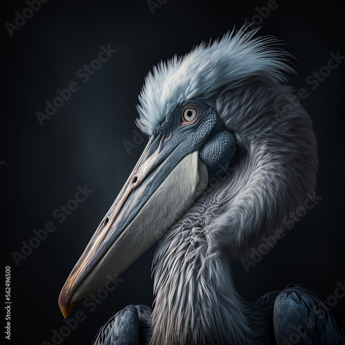Shoebill Stork Portrait-Generative AI © simon