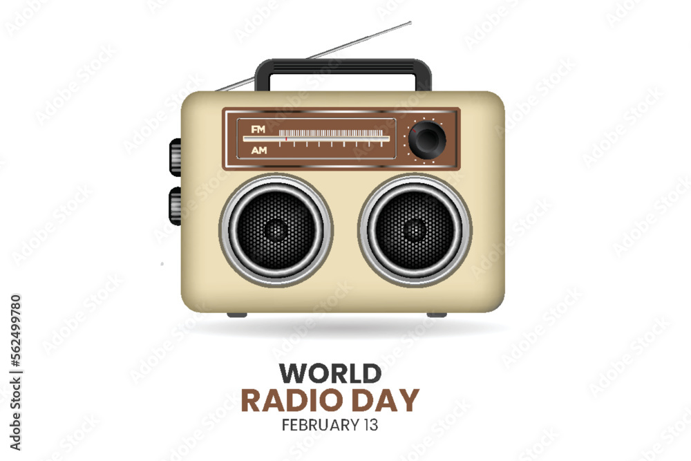 world radio day with realistic radio design concept