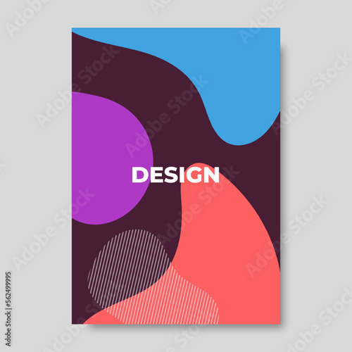 Abstract background cover with colorful fluid shapes composition. Vector illustration