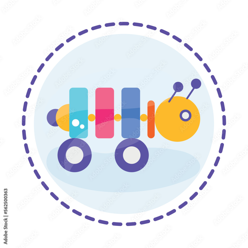 Obraz premium Isolated colored worm xylophone toy icon Flat design Vector