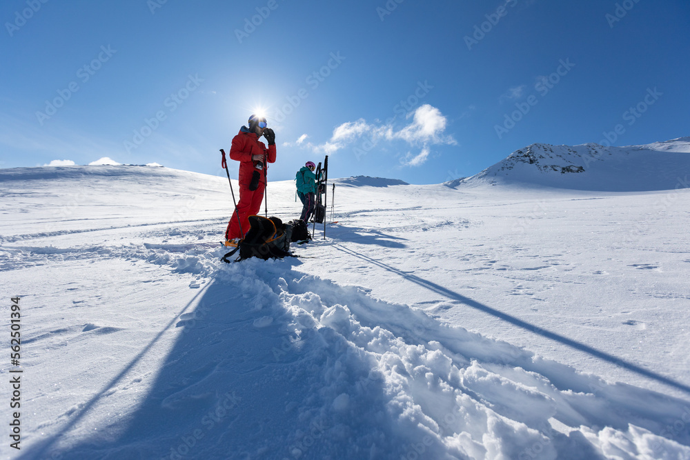 Skitouring Lyngen, Norway - obrazy, fototapety, plakaty 
