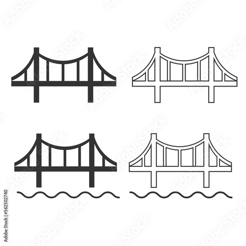 Bridge icon. Connection industrial set line and background vector ilustration.