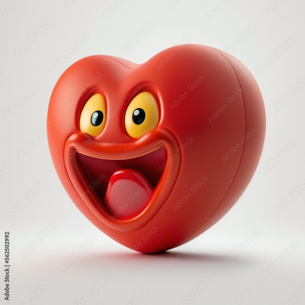 Happy Valentine heart of love with a smiley face. Generative AI. Happy Valentine heart of love with a smiley face. Generative AI.