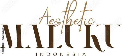 Maluku Wonderful Indonesia Lettering for greeting card, great design for any purposes. Typography poster 2 templates
