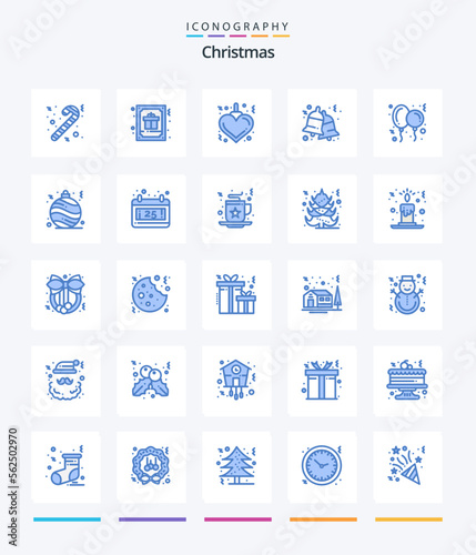 Creative Christmas 25 Blue icon pack Such As party. balloon. christmas. jingle. bells