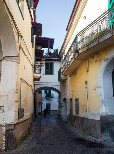 characteristic street in the ancient part of the city of Aversa (via Isonzo)