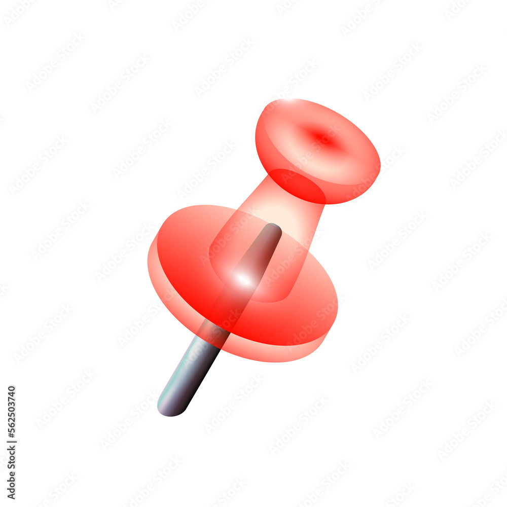 Transparent red pushpin, office object. Reddish thumbtack. Business illustration. Isolated. png Transparent red pushpin, office object. Reddish thumbtack. Business illustration. Isolated. png