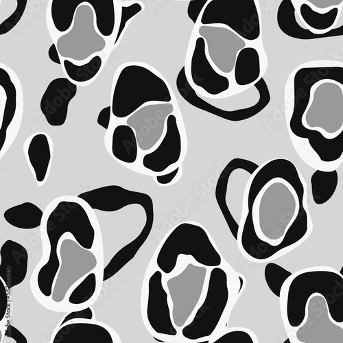 Leopard Drawing Vector Seamless Pattern.