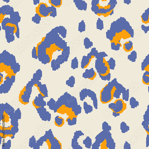 Cheetah Handmade Vector Seamless Pattern. Drawn