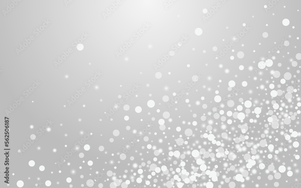 Silver Snowfall Vector Grey Background. Overlay Silver Snowfall Vector Grey Background. Overlay