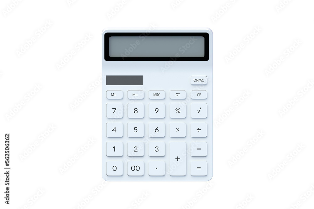 Calculator isolated on white background. 3d render Calculator isolated on white background. 3d render