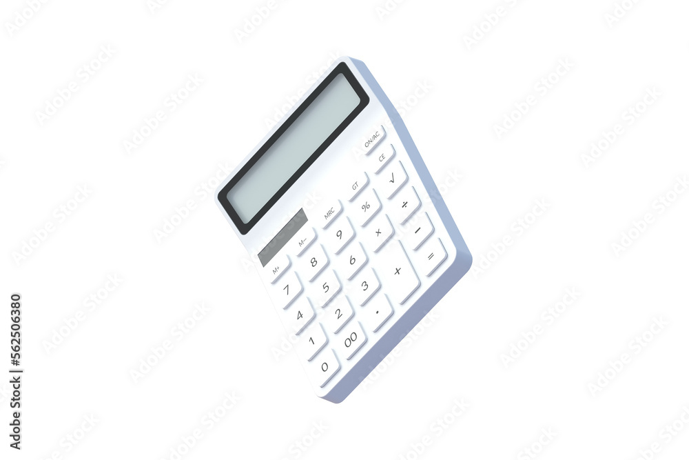 Calculator isolated on white background. 3d render Calculator isolated on white background. 3d render